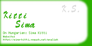 kitti sima business card